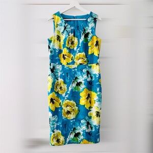 Jones New York Women's Floral Cocktail Sheath Dress Size 8 Wedding Easter Formal